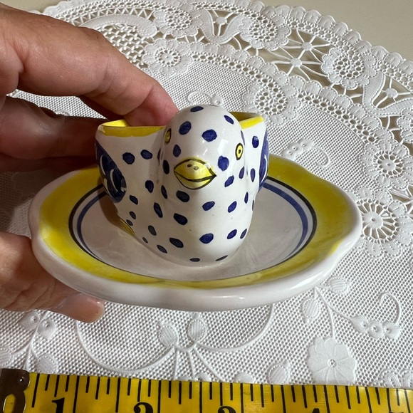 Pierre Deux 🇫🇷 Henriot Quimper Chicken Egg Coddler ~ Hand Painted - Picture 8 of 8